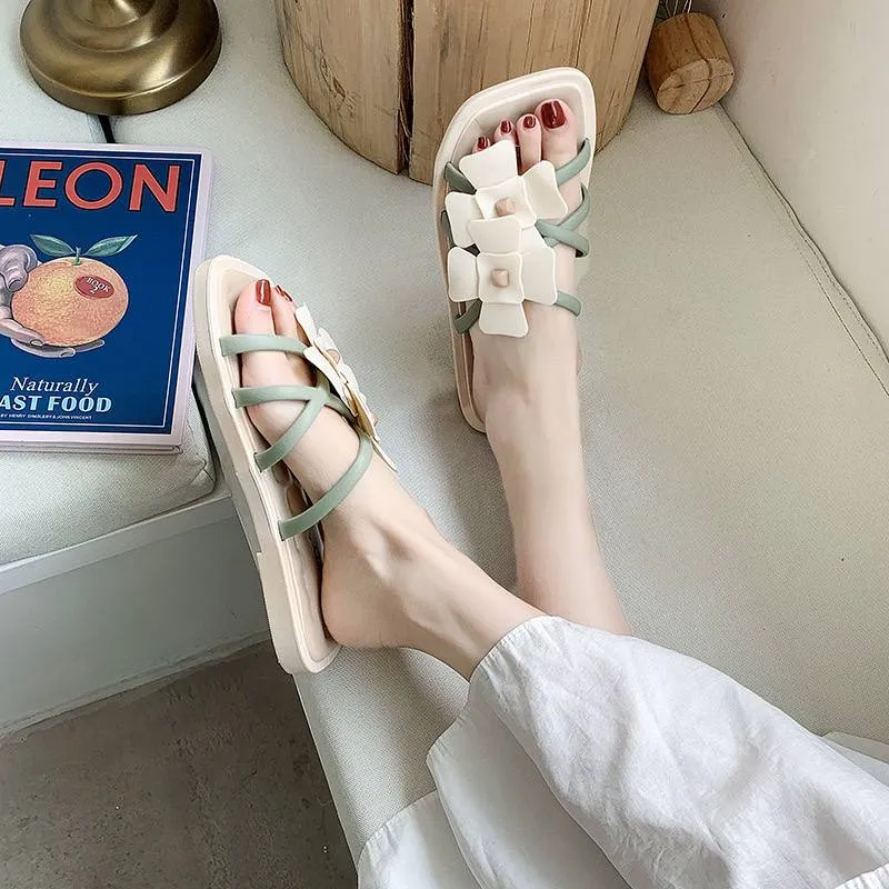 Elegant Floral Strappy Sandals