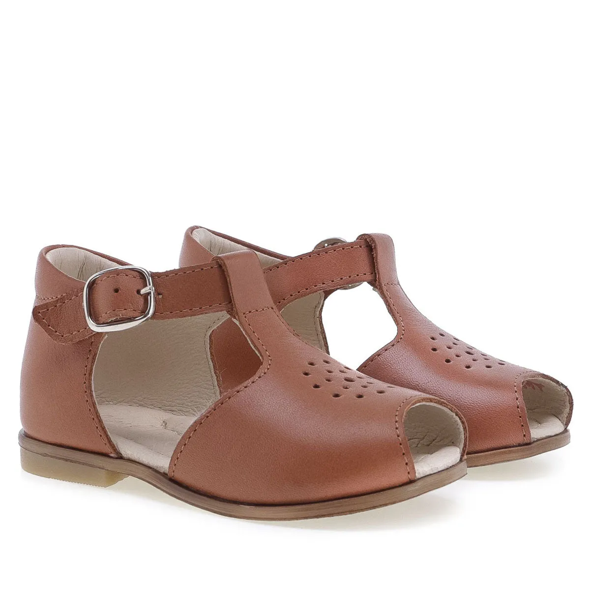 Emel Luggage Peep Toe Buckle Sandal