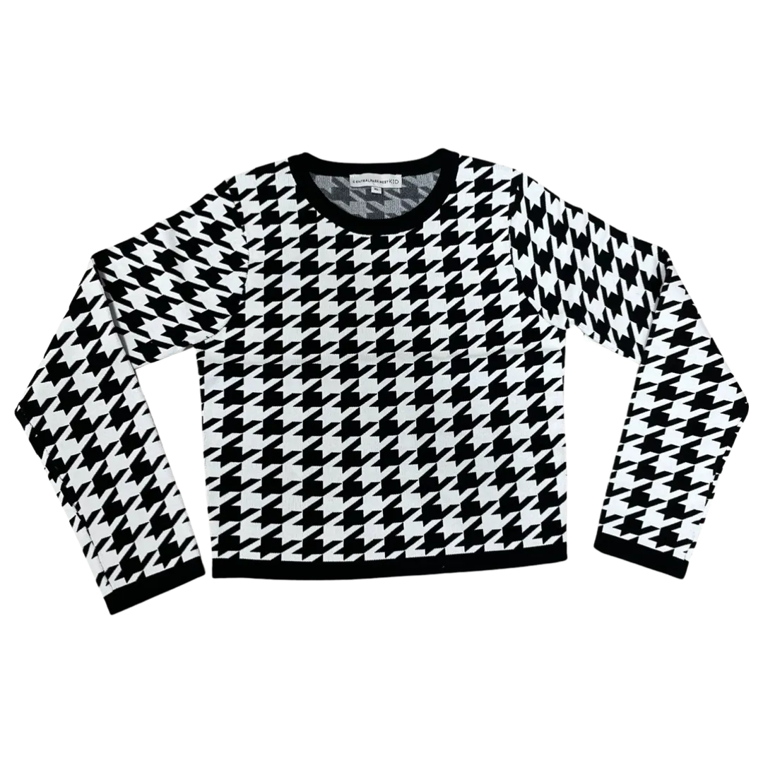Everly Houndstooth Long Sleeve Top..