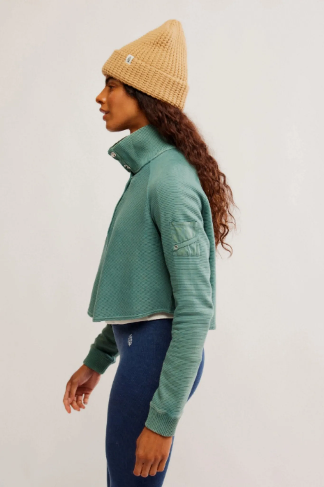 Free People: So Fly Henley Layer Coddy in Midnight Jade