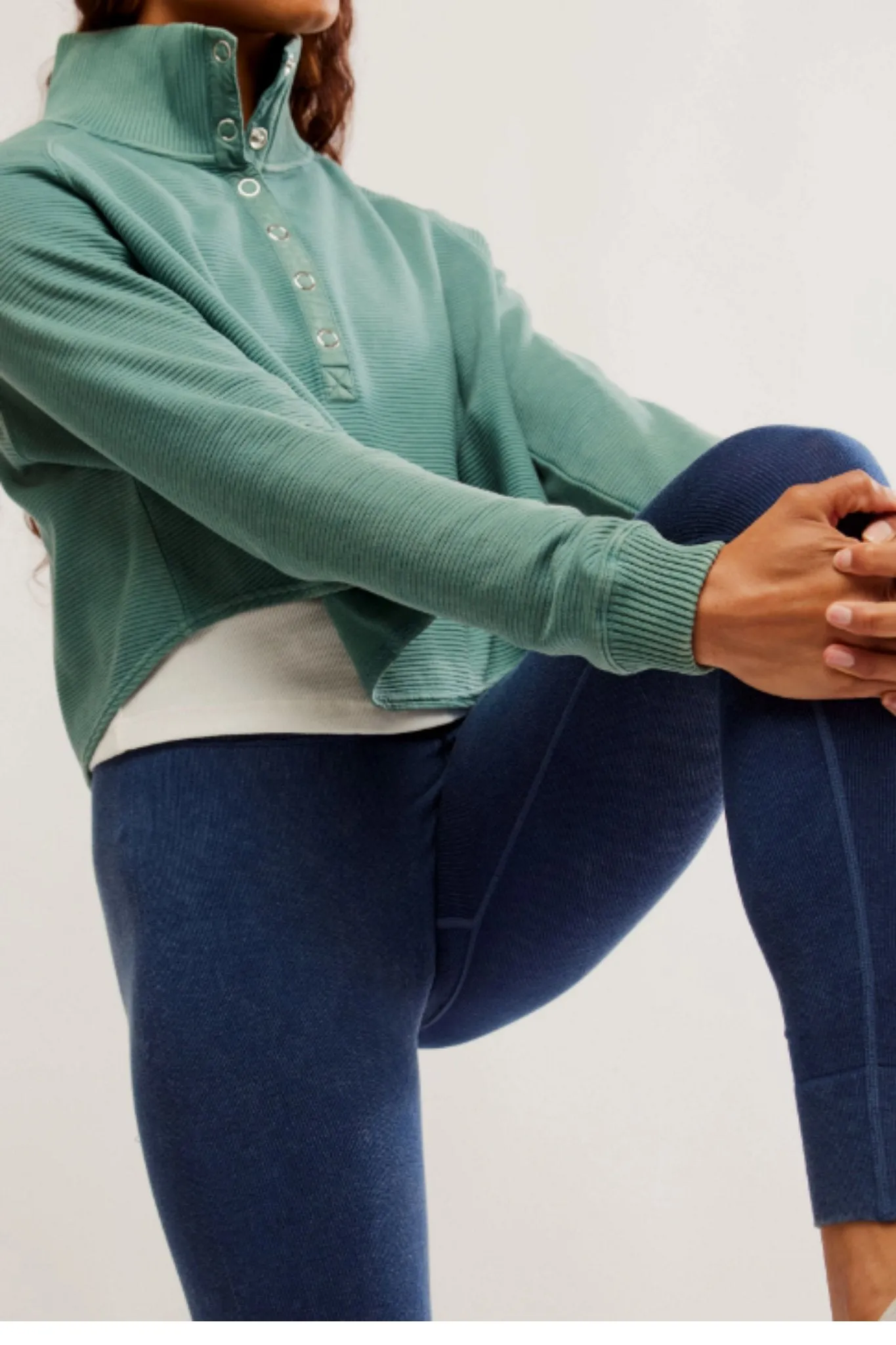 Free People: So Fly Henley Layer Coddy in Midnight Jade