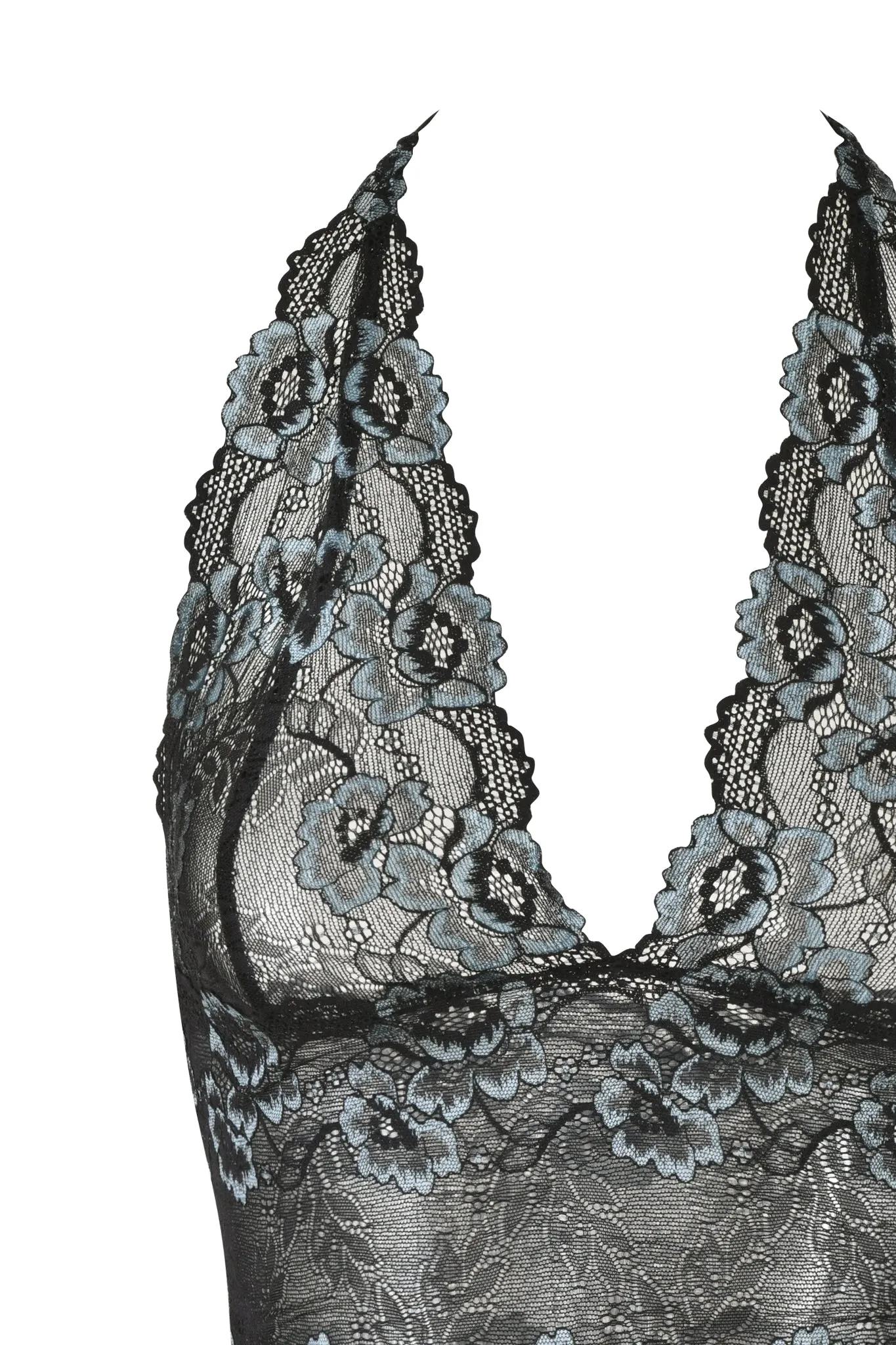 GEM HALTER TOP - BLACK : BLACK BLUE