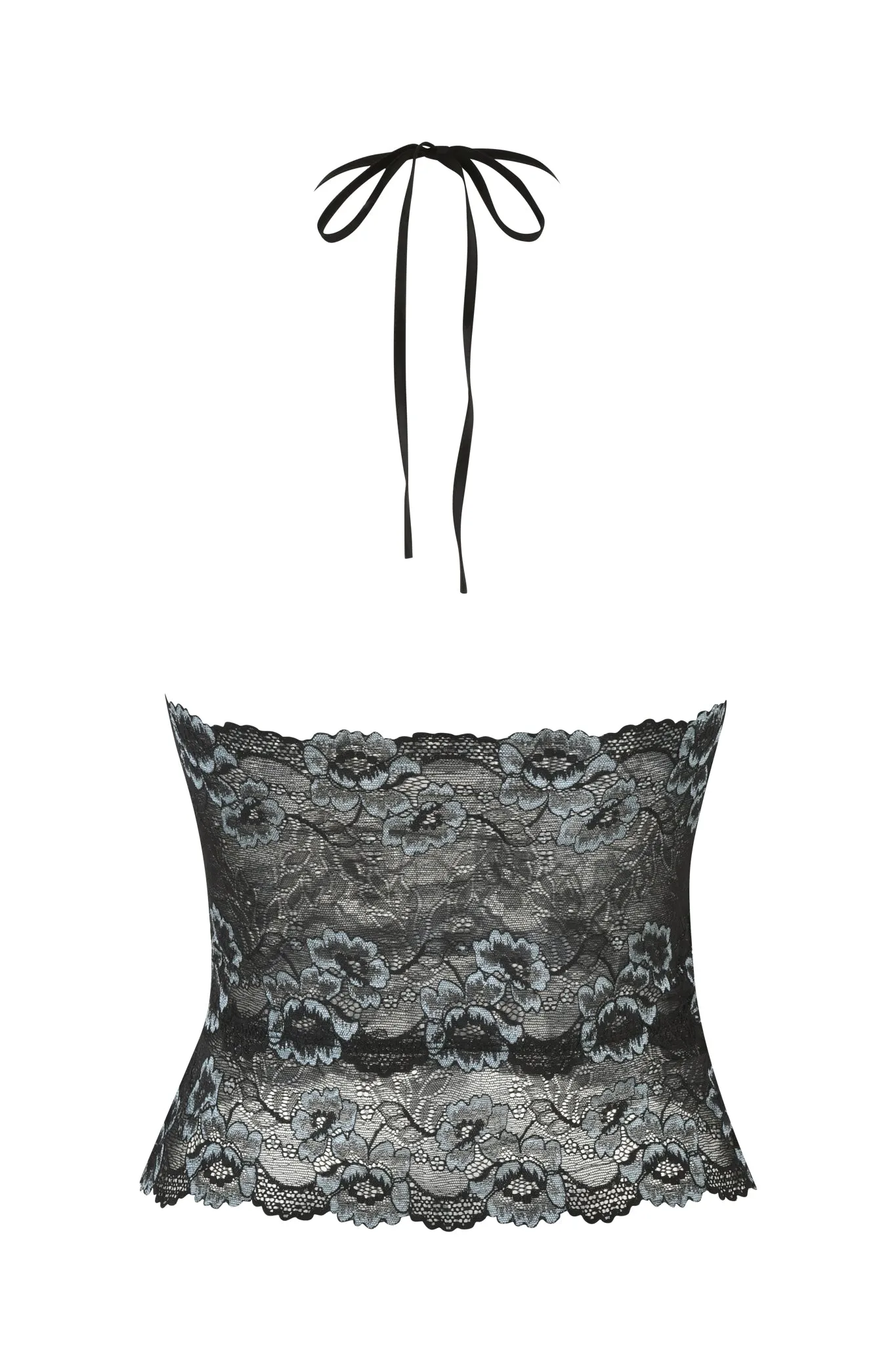 GEM HALTER TOP - BLACK : BLACK BLUE