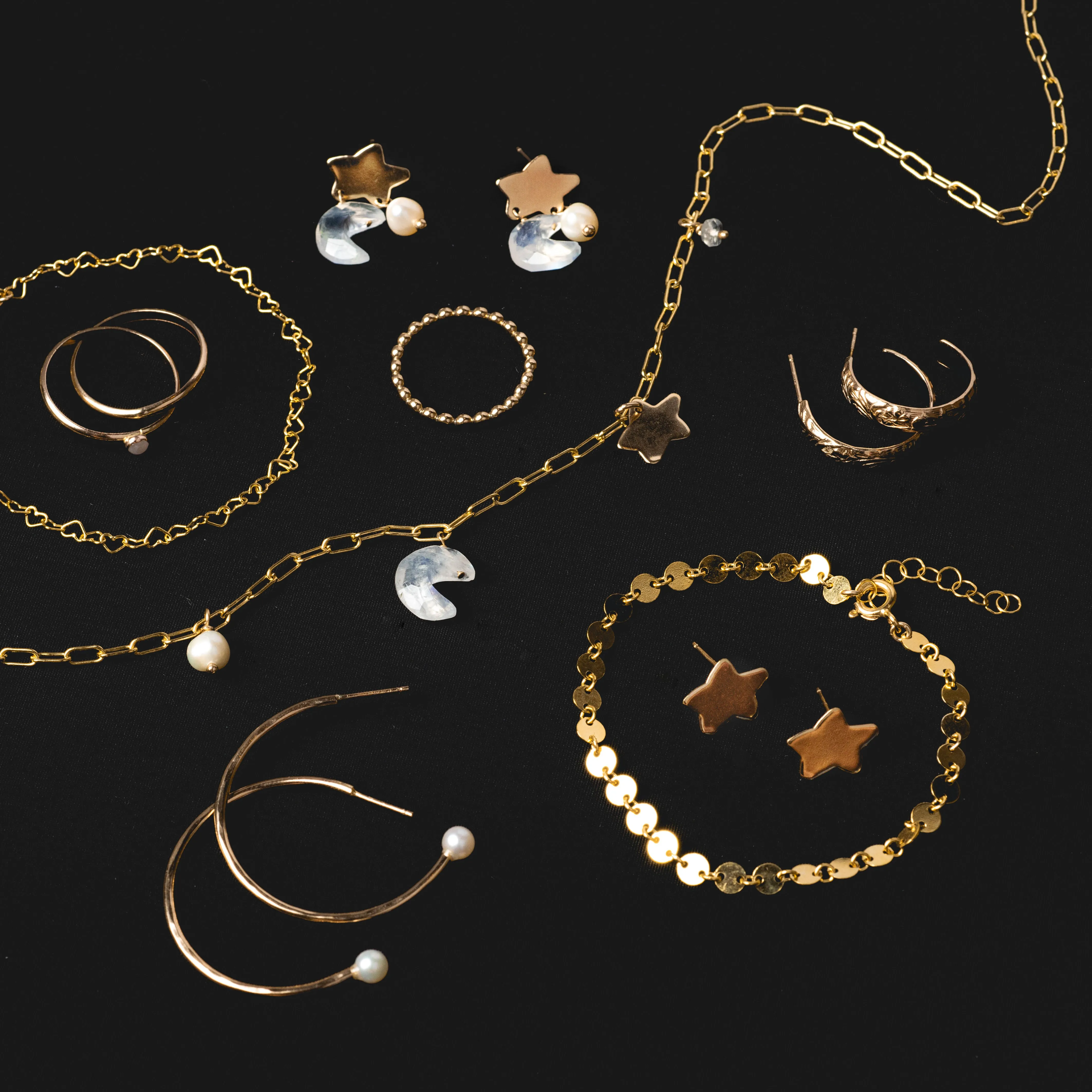 Gold Flat Ball Stacking Ring