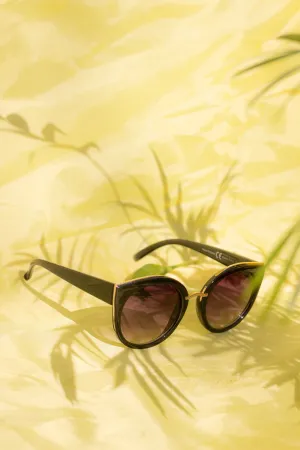 Gold Rim Cat Eye Sunglasses