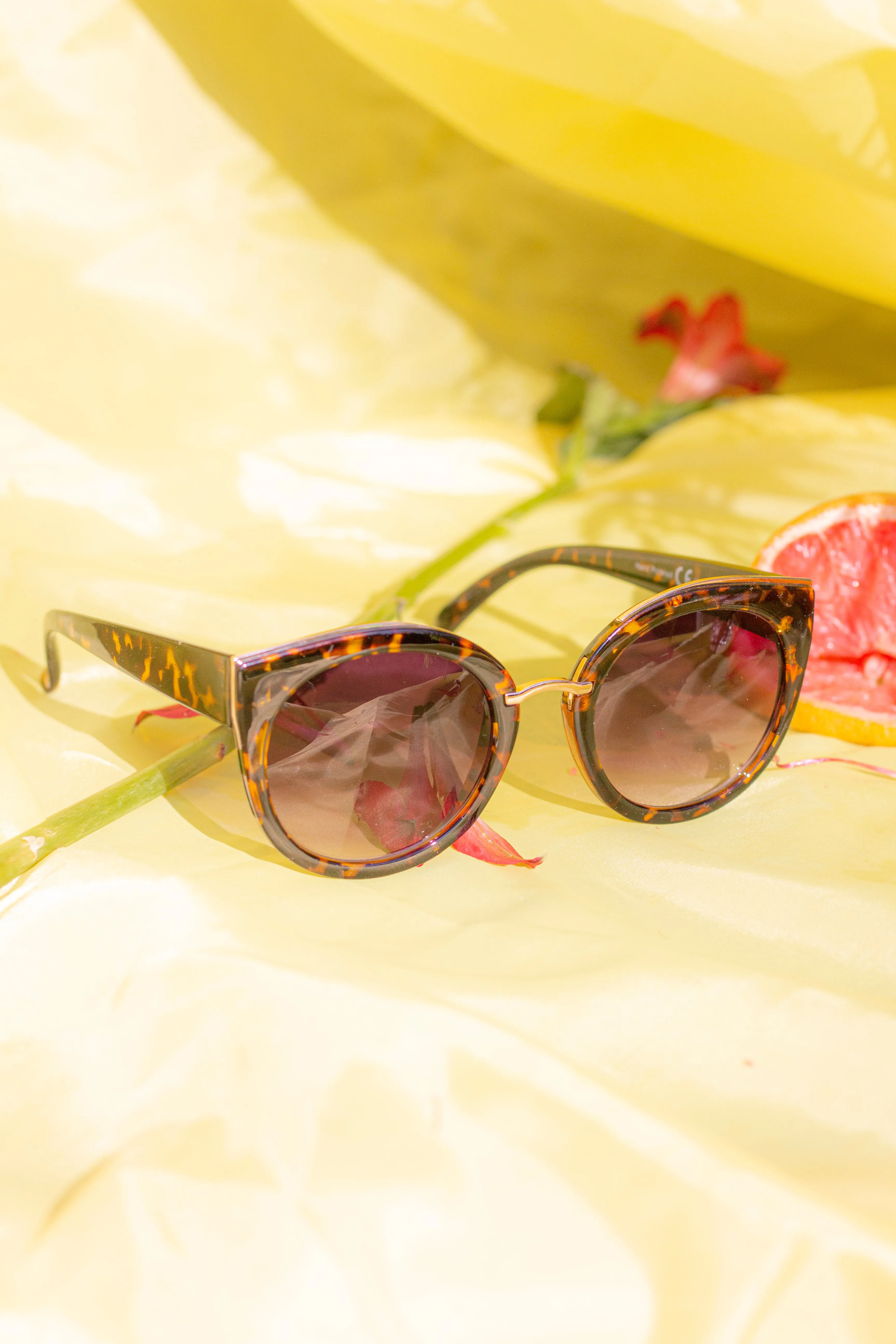 Gold Rim Cat Eye Sunglasses