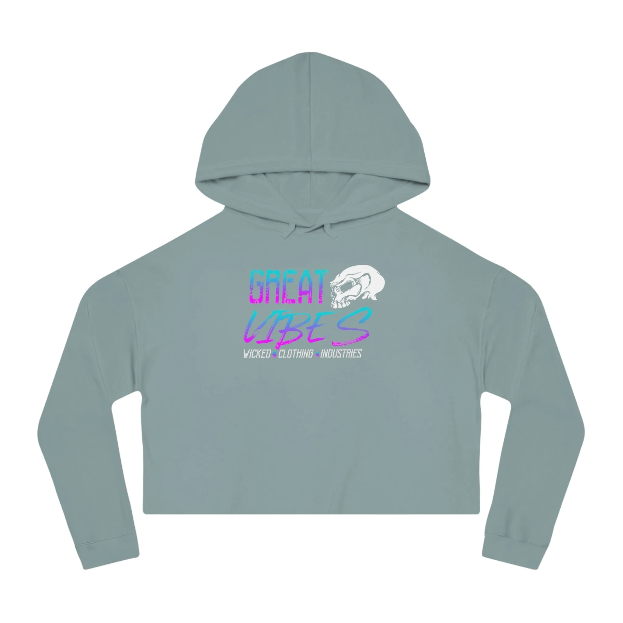Great Vibes /Black Crop Top Hoodie