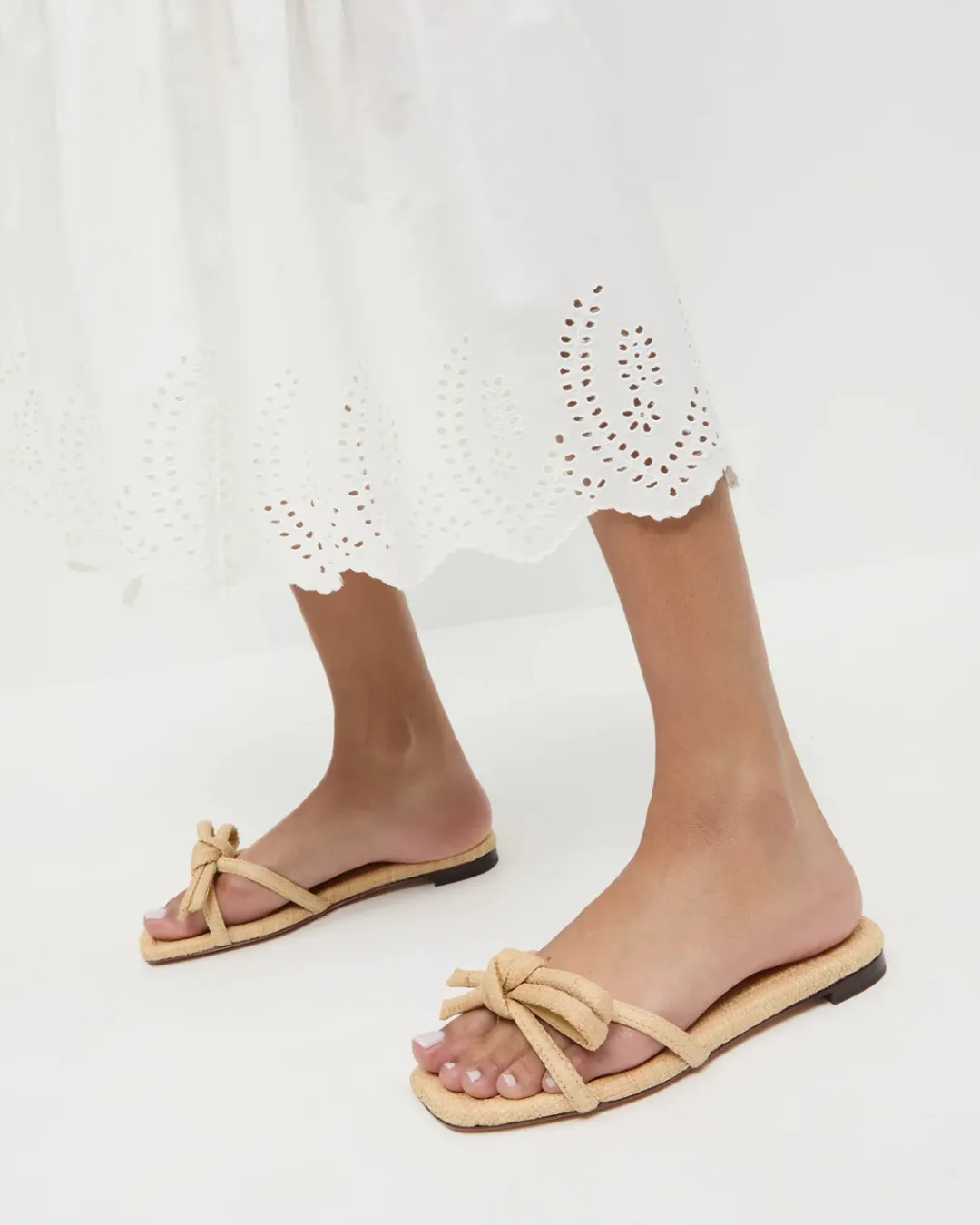 HADLEY LEATHER BOW FLAT SANDAL