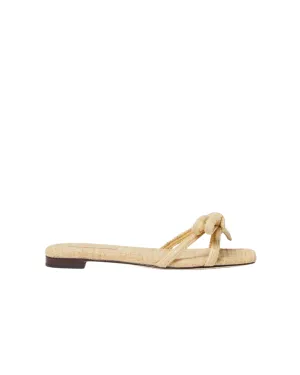 HADLEY LEATHER BOW FLAT SANDAL