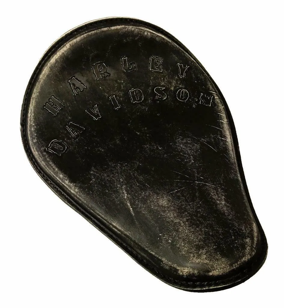 Harley Davidson Sportster Spring Seat 11x14 Black Distressed HandTooled Chopper