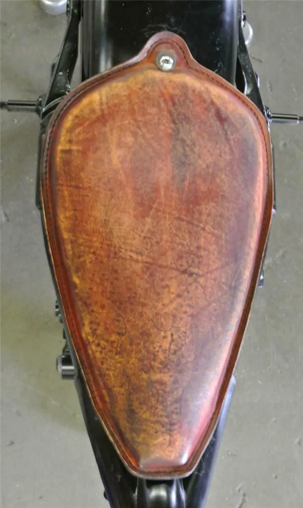 Harley Sportster 1982-2003 Brown Distressed Leather On The Frame Seat  Steel USA
