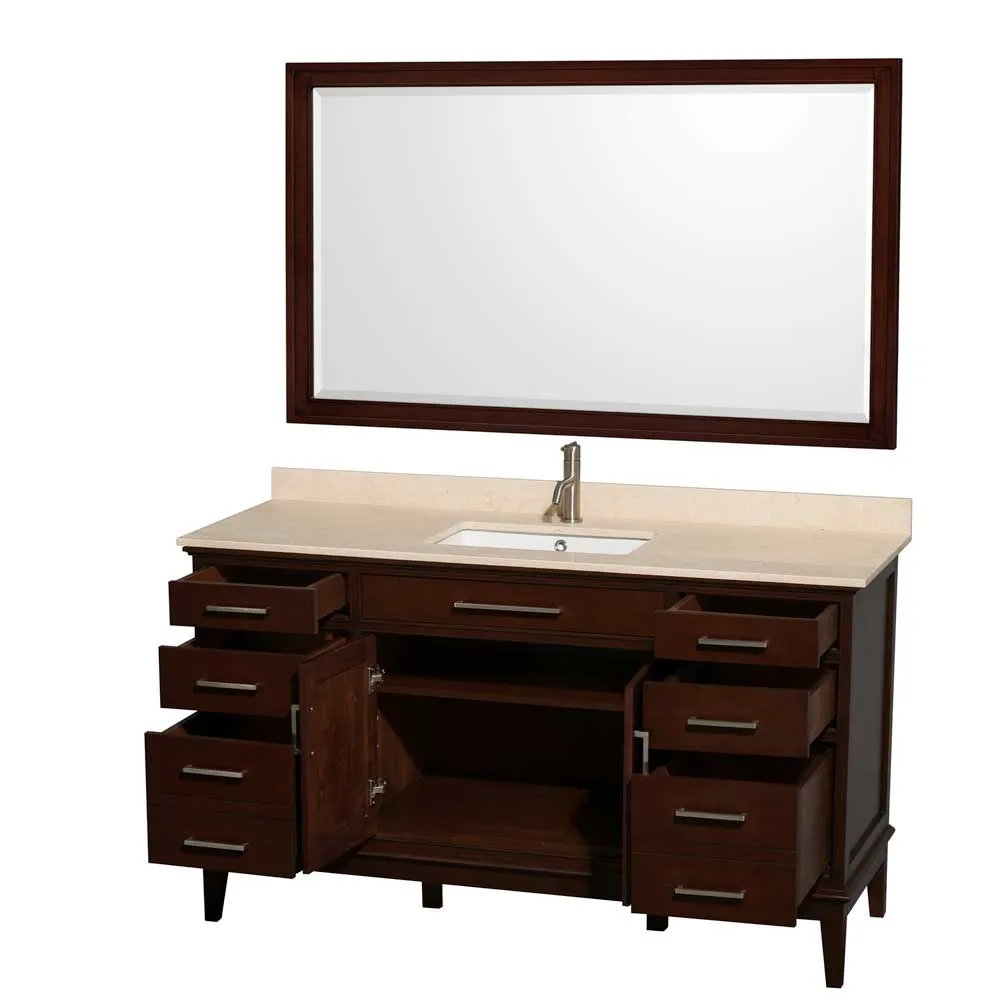 Hatton 60" Single Bathroom Vanity in Dark Chestnut