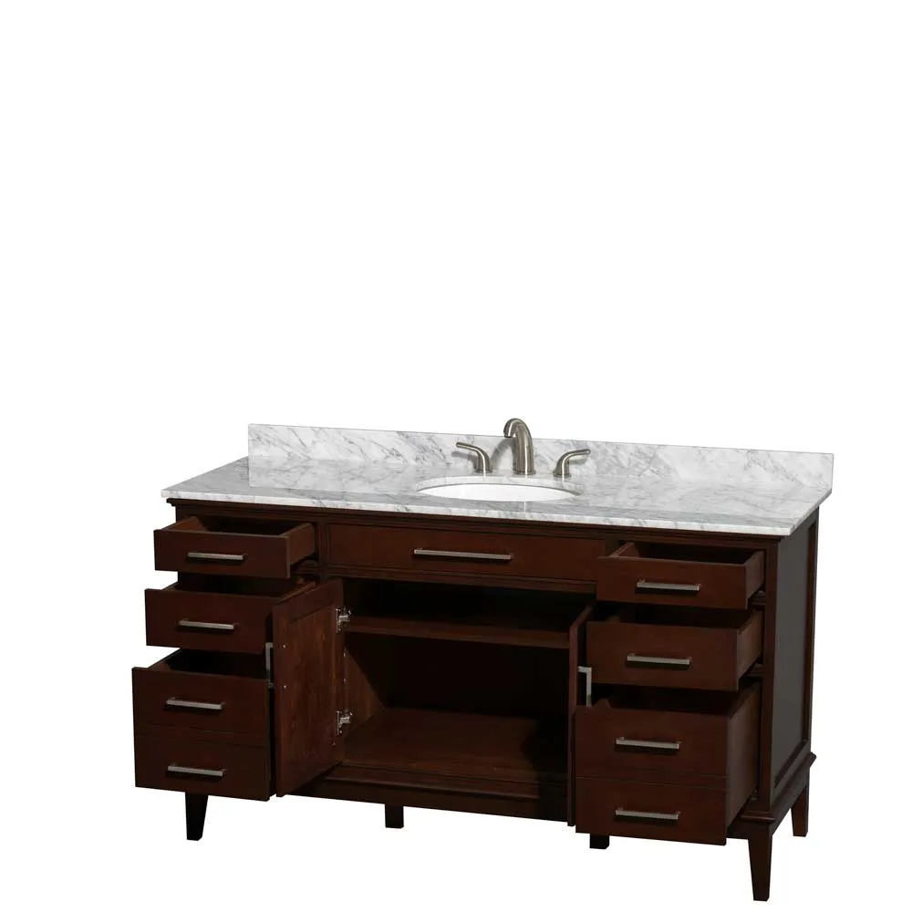 Hatton 60" Single Bathroom Vanity in Dark Chestnut