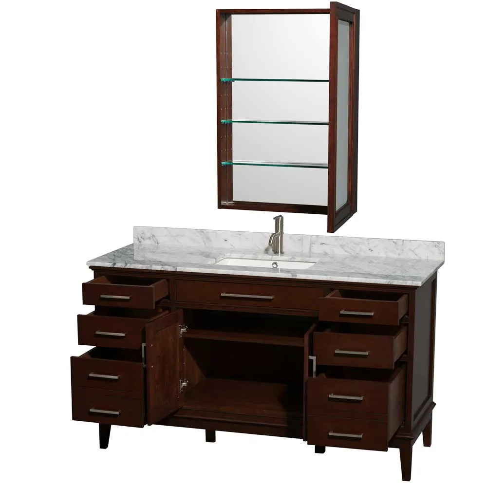 Hatton 60" Single Bathroom Vanity in Dark Chestnut