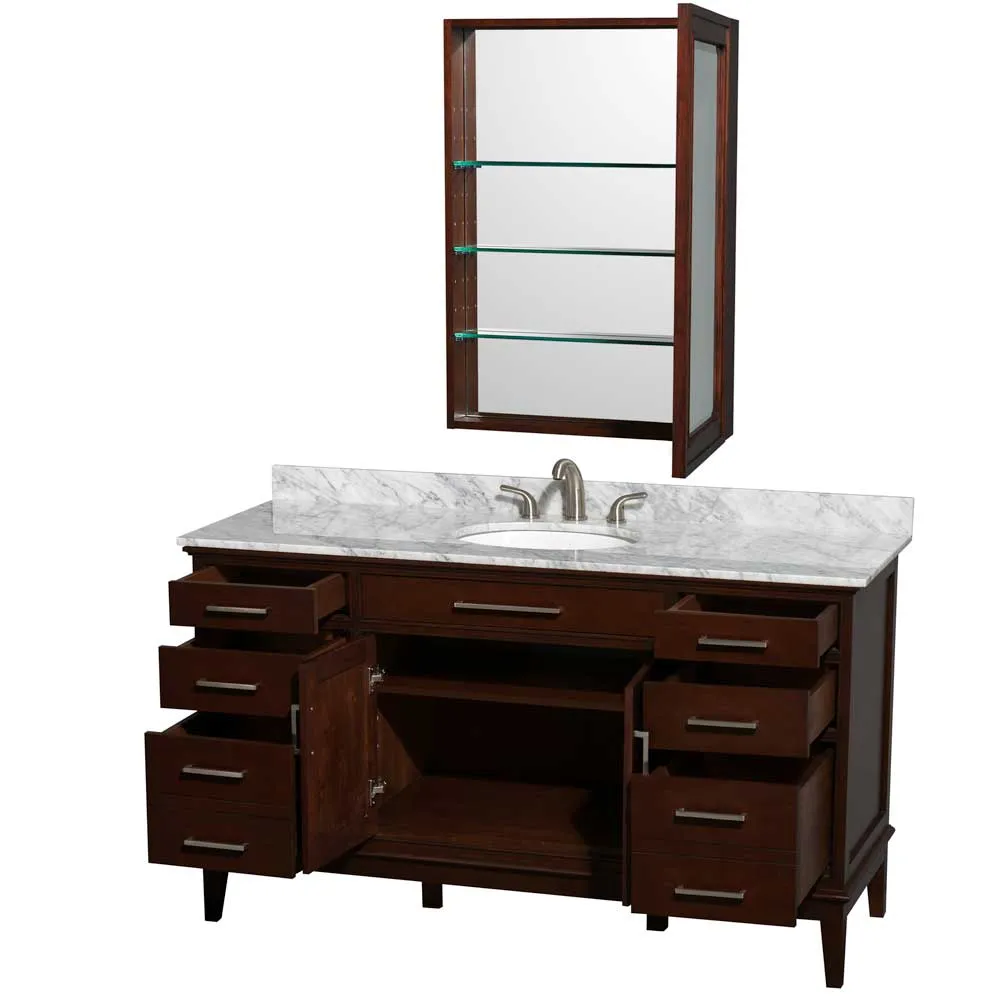 Hatton 60" Single Bathroom Vanity in Dark Chestnut