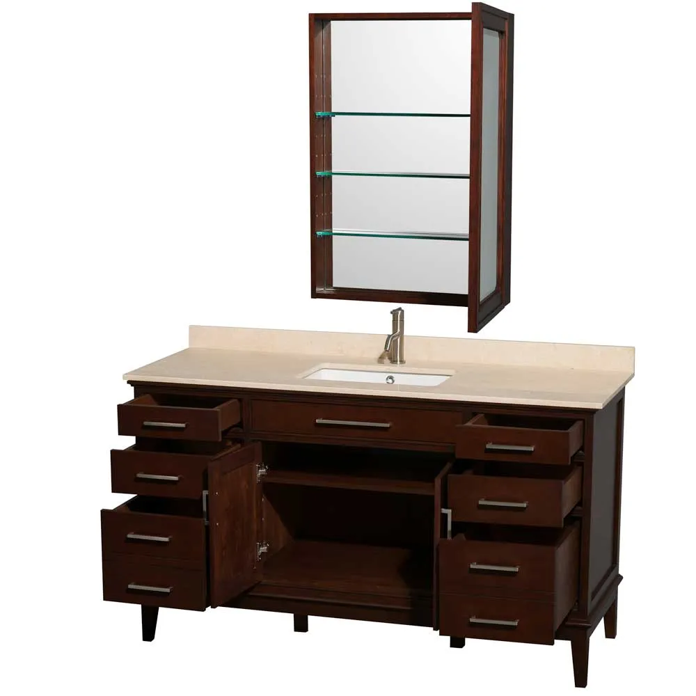 Hatton 60" Single Bathroom Vanity in Dark Chestnut