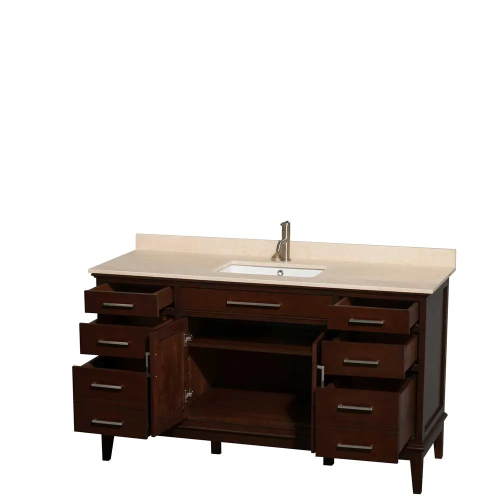 Hatton 60" Single Bathroom Vanity in Dark Chestnut