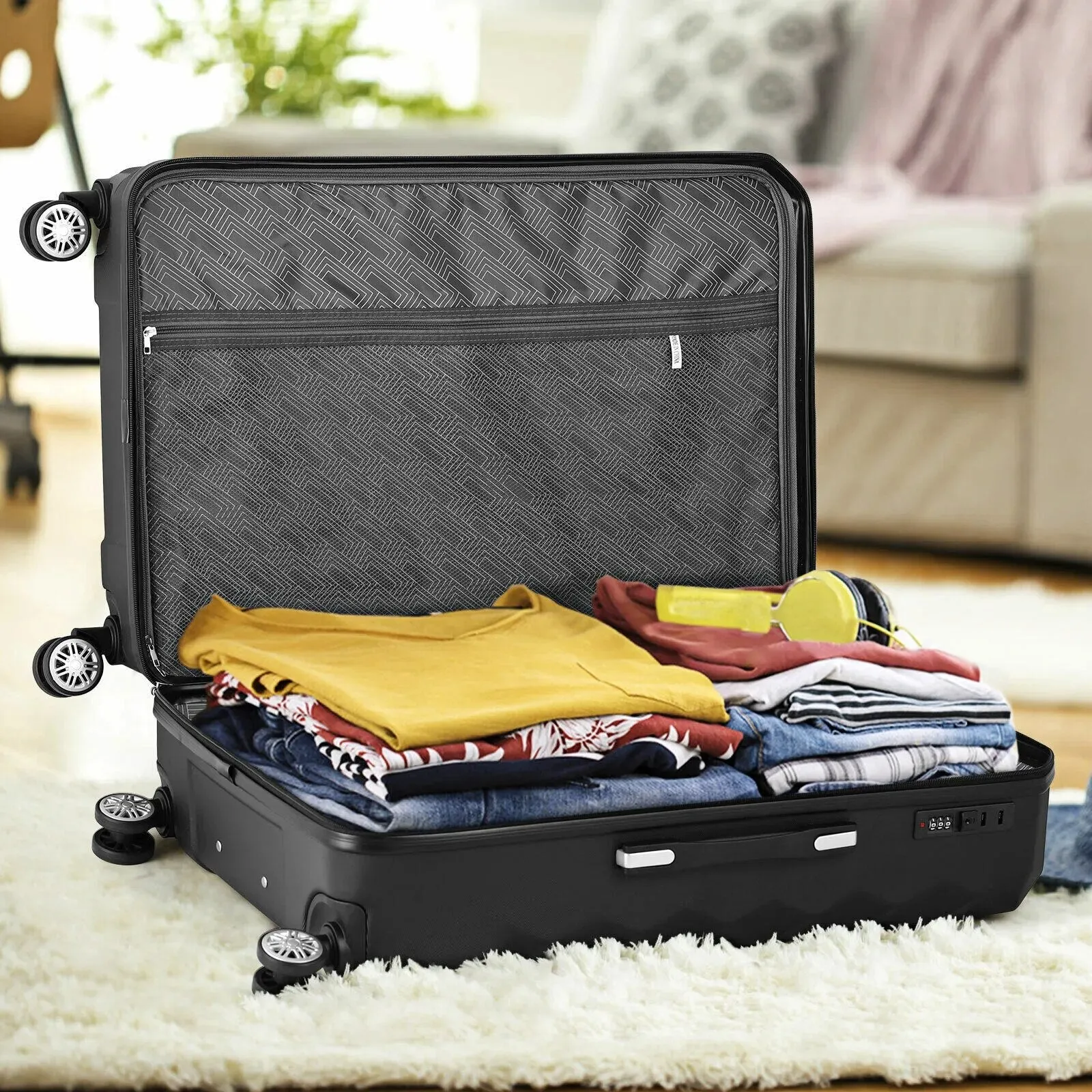 Hawkeye 3-Piece Hard Side Luggage Set, 3 Rolling Cases, 20/24/28 inches