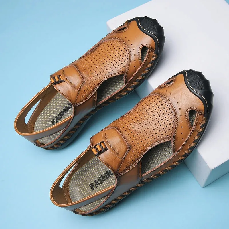 Herren Leder Sandalen Outdoor Qualität Sommer Casual Sandalen Männlich Römisch Gummisohle Männer Schuhe Sneakers Sandalen Männer