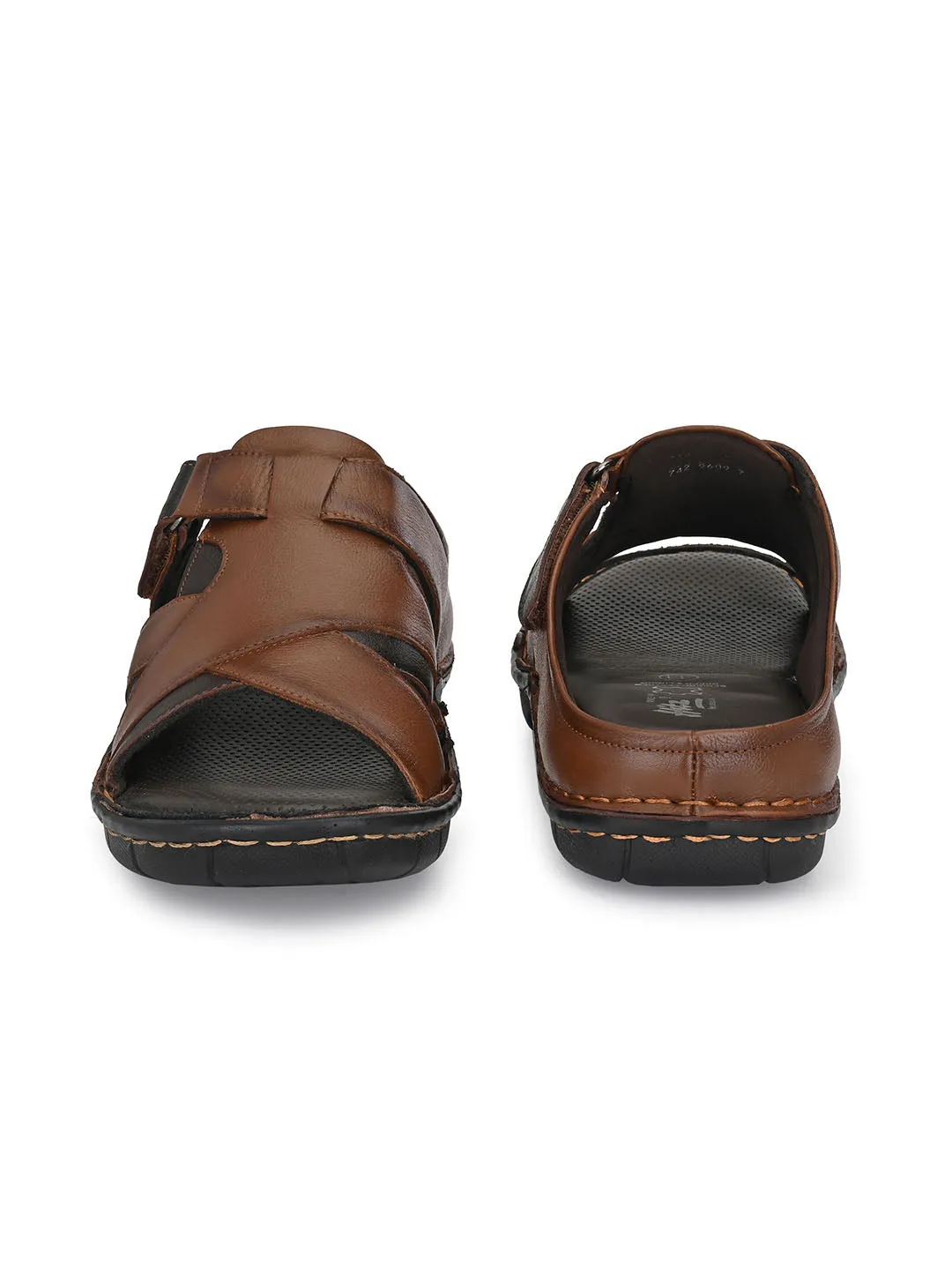HITZ9609 Men's Tan Leather Casual Open Slipper