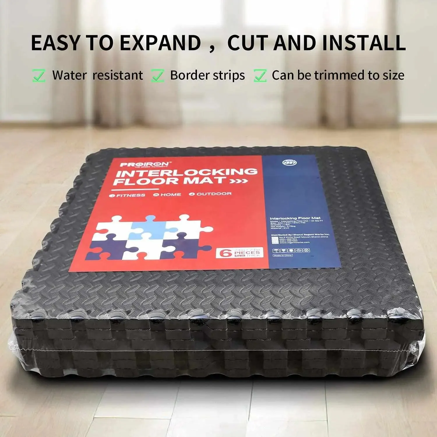 Interlocking Exercise Mat- 2cm Thick, Set of 6 tiles