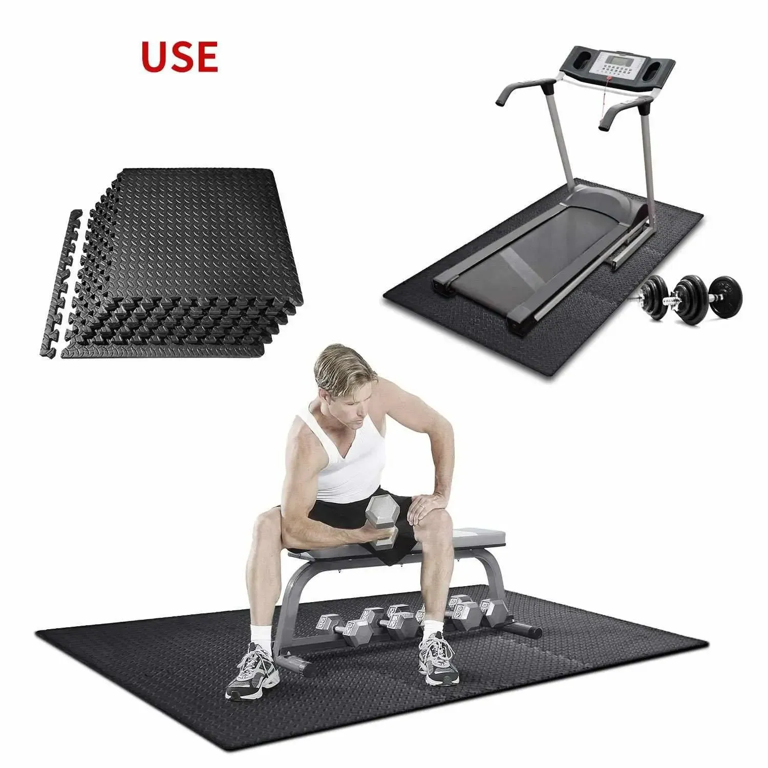 Interlocking Exercise Mat- 2cm Thick, Set of 6 tiles