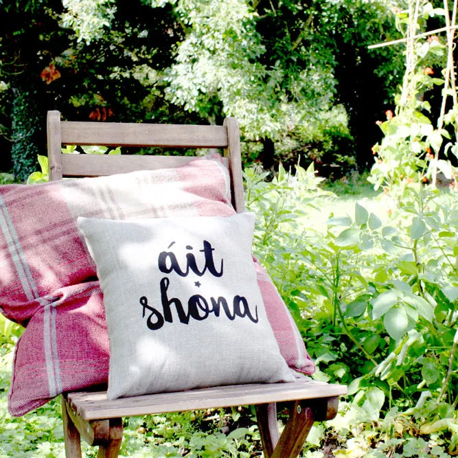 Irish Language Gifts | Cushion | Irish Linen Throw Pillow - Áit Shona