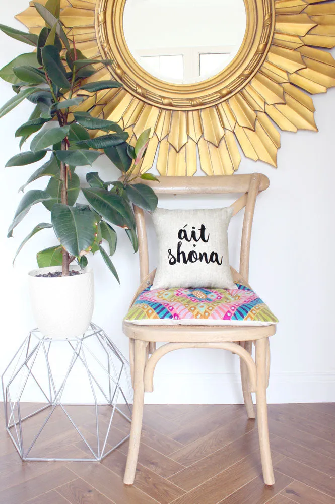 Irish Language Gifts | Cushion | Irish Linen Throw Pillow - Áit Shona