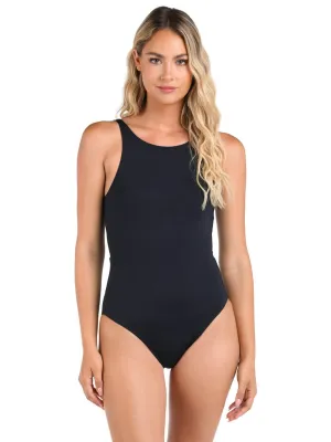 Island Goddess High Neck Tank in Black