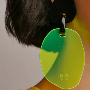 Jane Neon Green Earrings - Acrylic