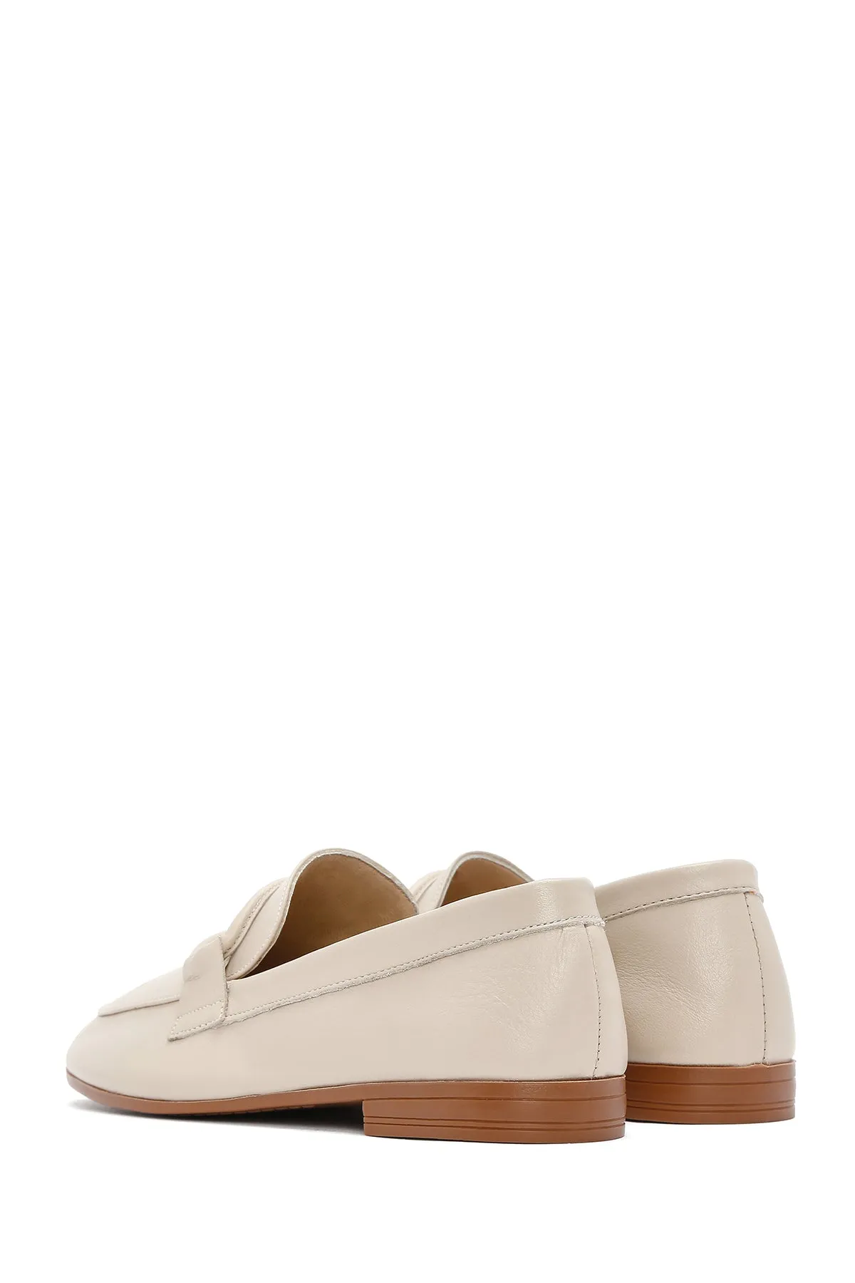 Kadın Bej Deri Casual Loafer