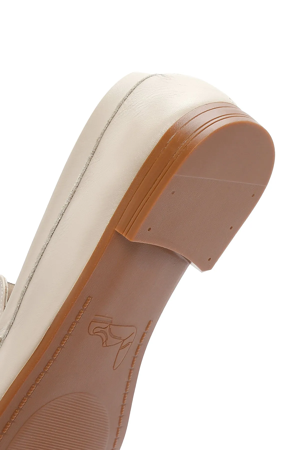 Kadın Bej Deri Casual Loafer