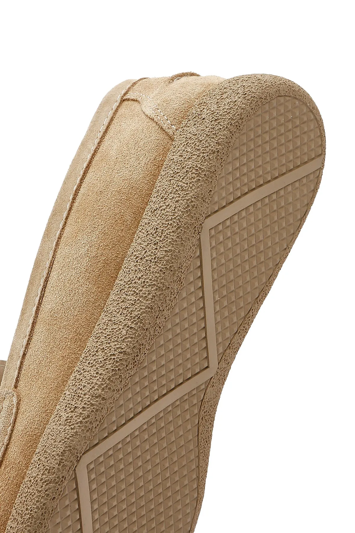 Kadın Bej Süet Deri Comfort Loafer