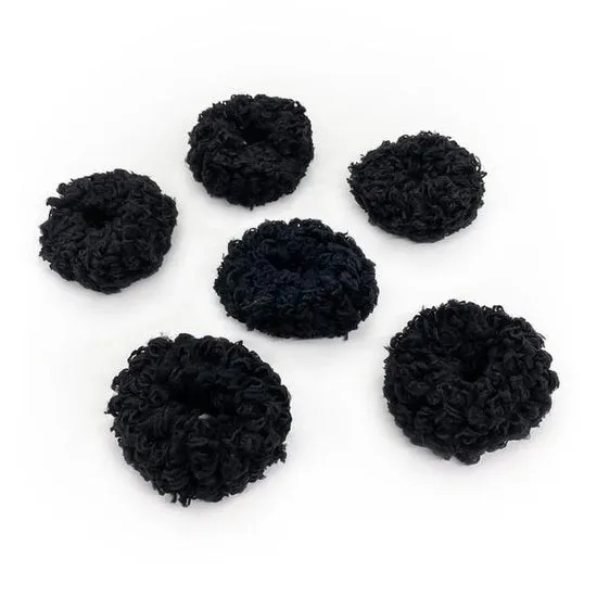 Kitsch Organic Cotton Fluffy Ponies 6pc - Black