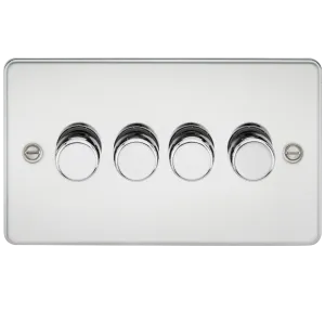 Knightsbridge FP2164PC Flat Plate 4G 2 Way Dimmer 60-400W - Polished Chrome