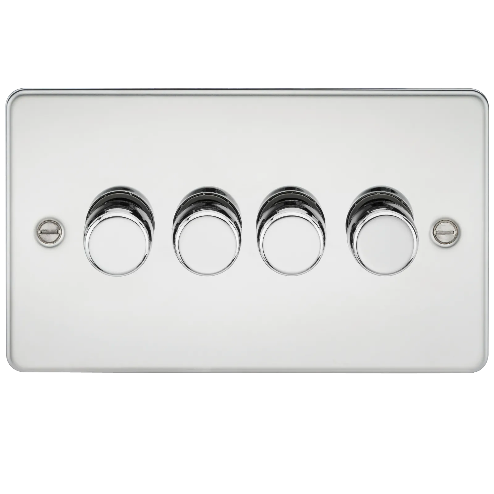 Knightsbridge FP2164PC Flat Plate 4G 2 Way Dimmer 60-400W - Polished Chrome