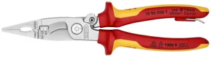 KNIPEX Pliers for Electrical Installation 200mm VDE Chrome Multi Component Grips Tether Point 13 96 200 T BK