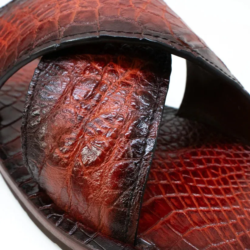 Marco Di Milano Elios in Cognac Alligator Sandals