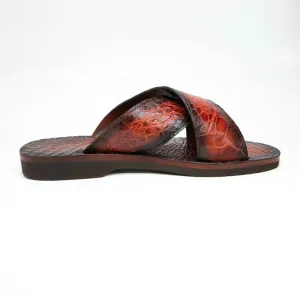 Marco Di Milano Elios in Cognac Alligator Sandals