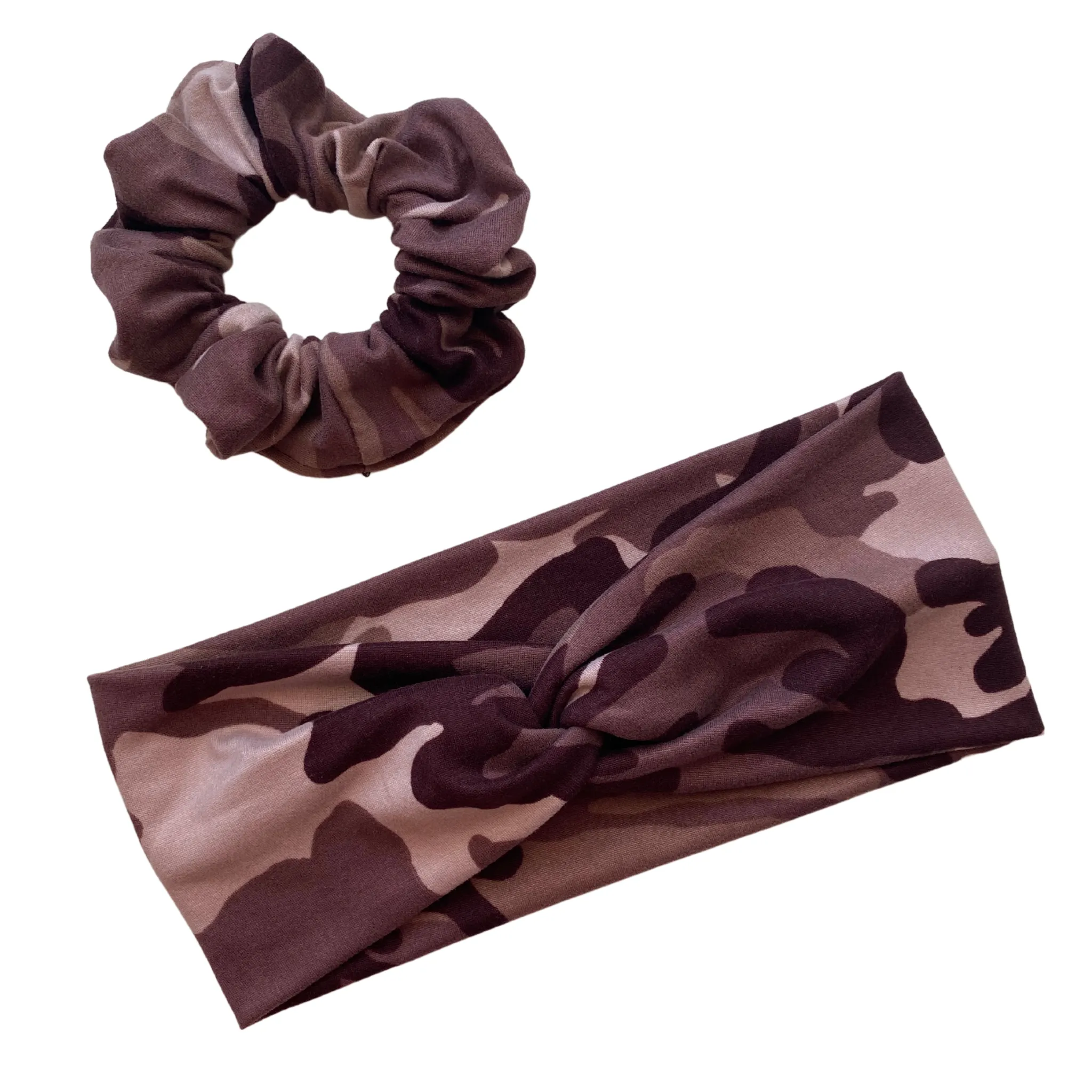 Mauve Camouflage Matte Scrunchie
