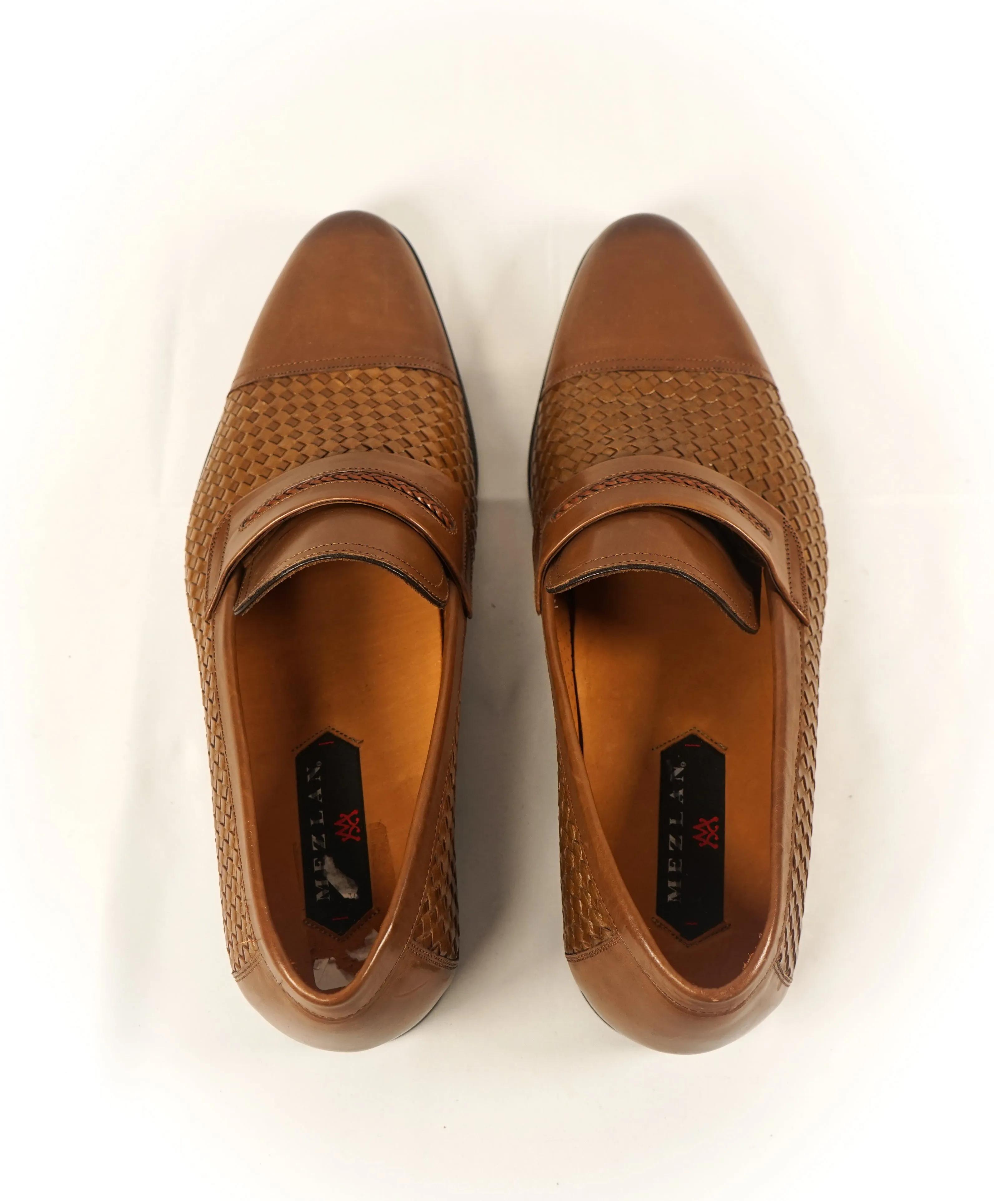 MEZLAN - Cap Toe Unique Braided Burnt Tip Leather Loafers  - 11