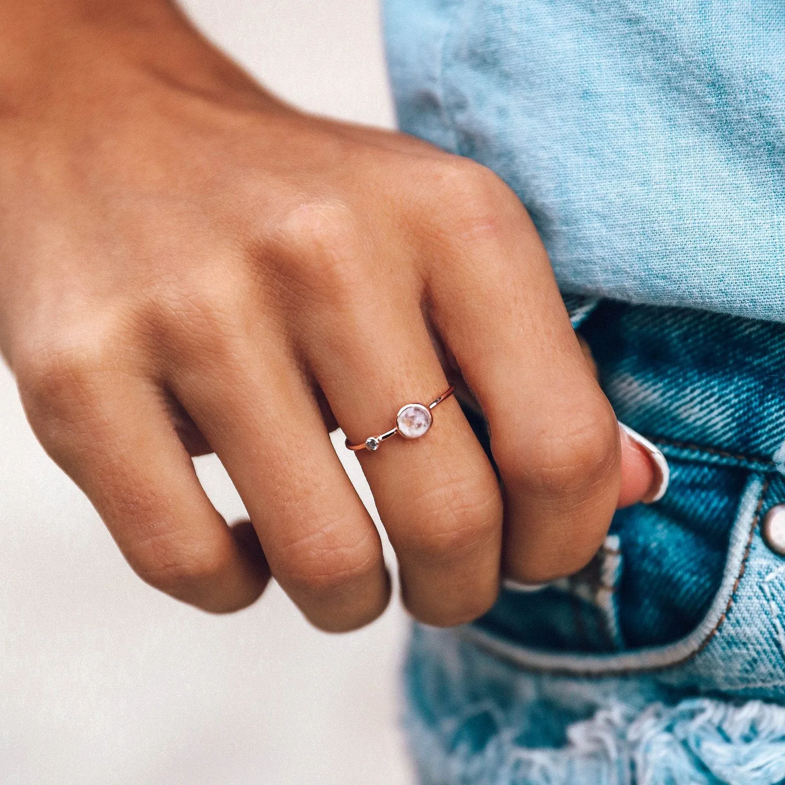 Moonstone Double Stone Ring