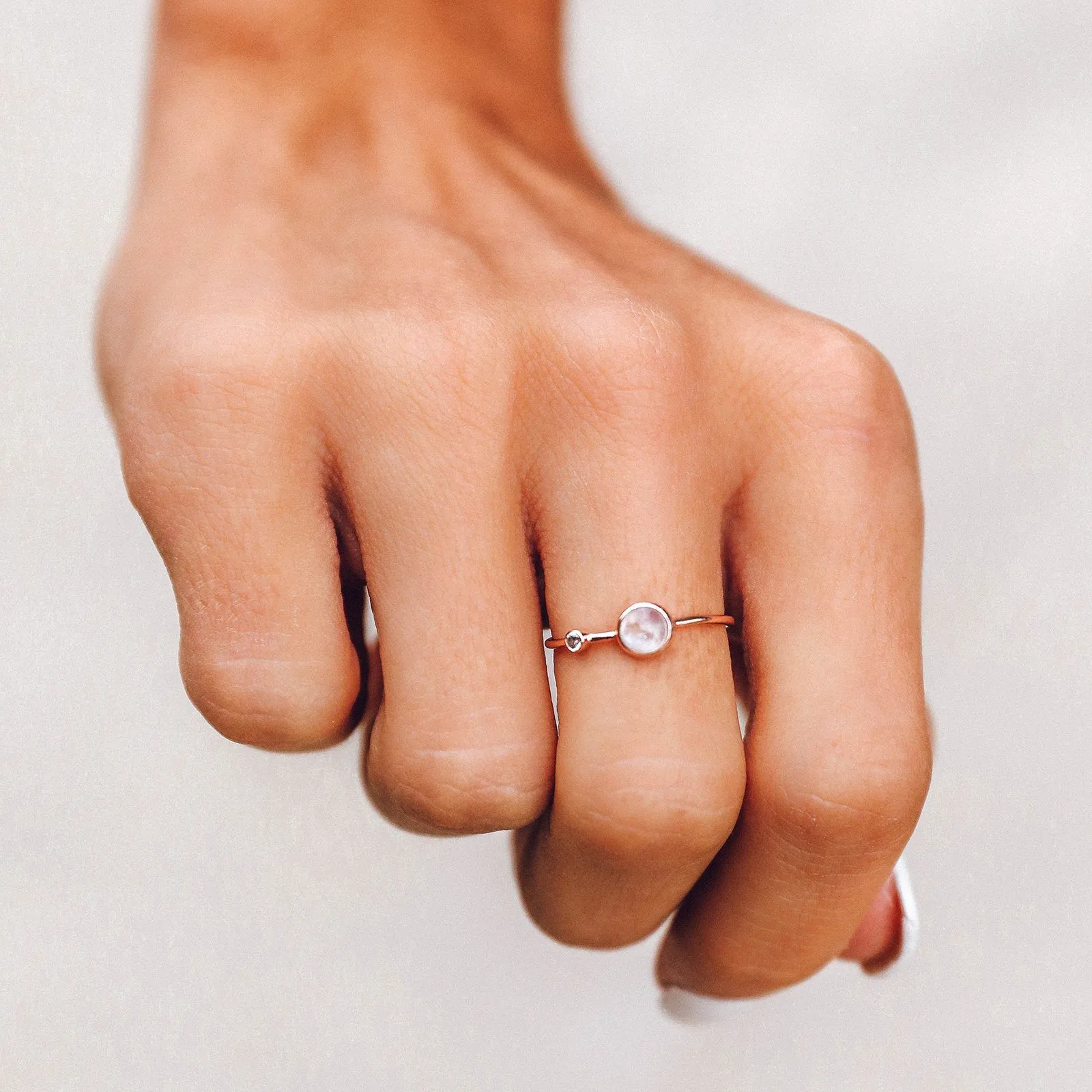 Moonstone Double Stone Ring