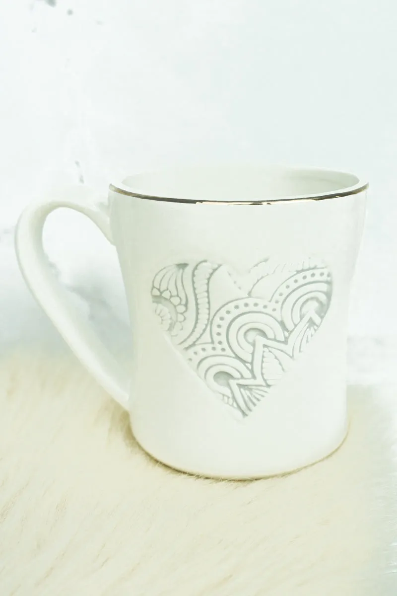 Mr Textured Heart Ceramic Mug