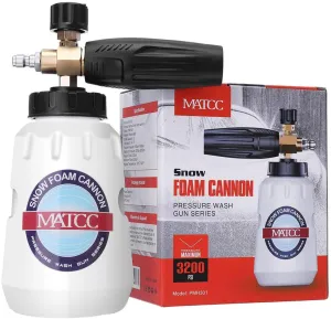 New MATCC Foam Cannon III Heavy Duty Car Foam Blaster Wide Nick Bottle Adjustable Snow Foam Lance for Pressure Washer with 1/4'' Quick Connector