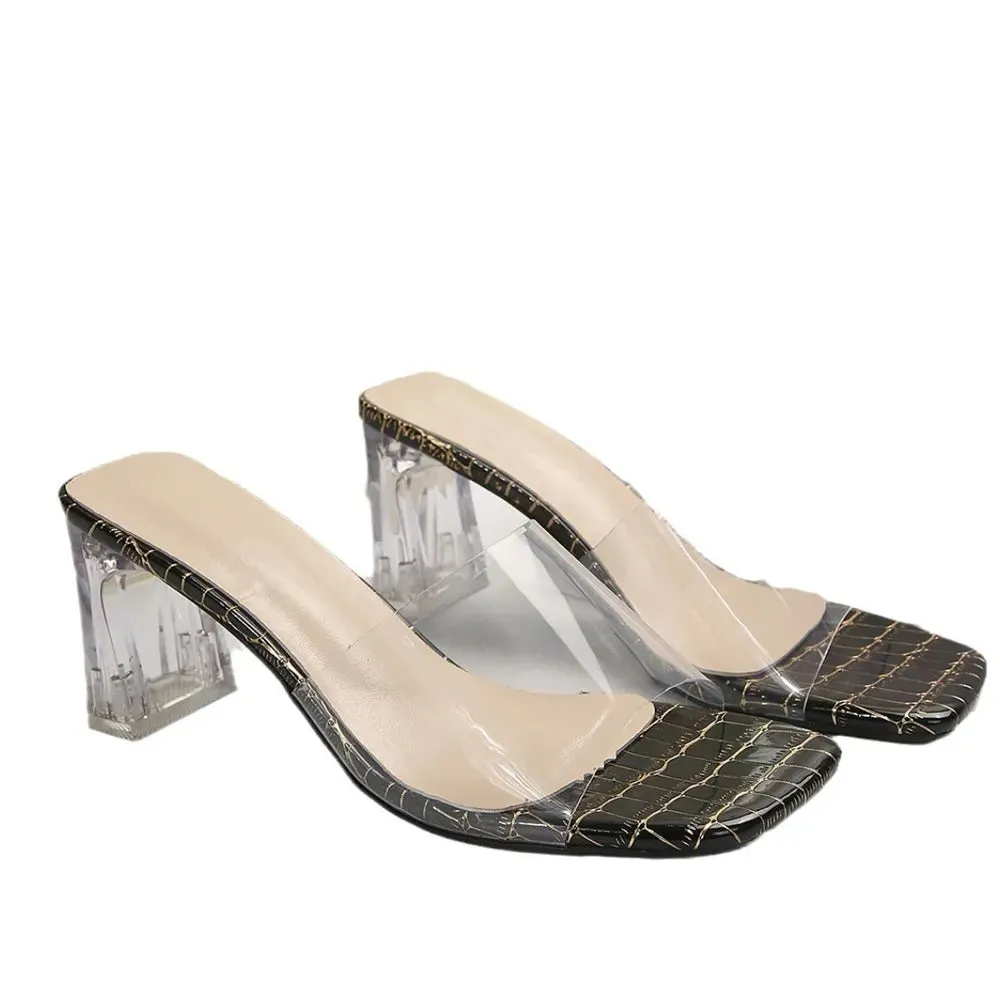Open Toe Block Heels Sandals