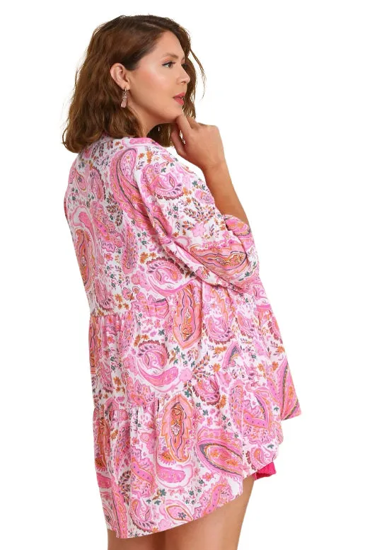 PERFECT PAISLEY TOP (PINK) -PLUS