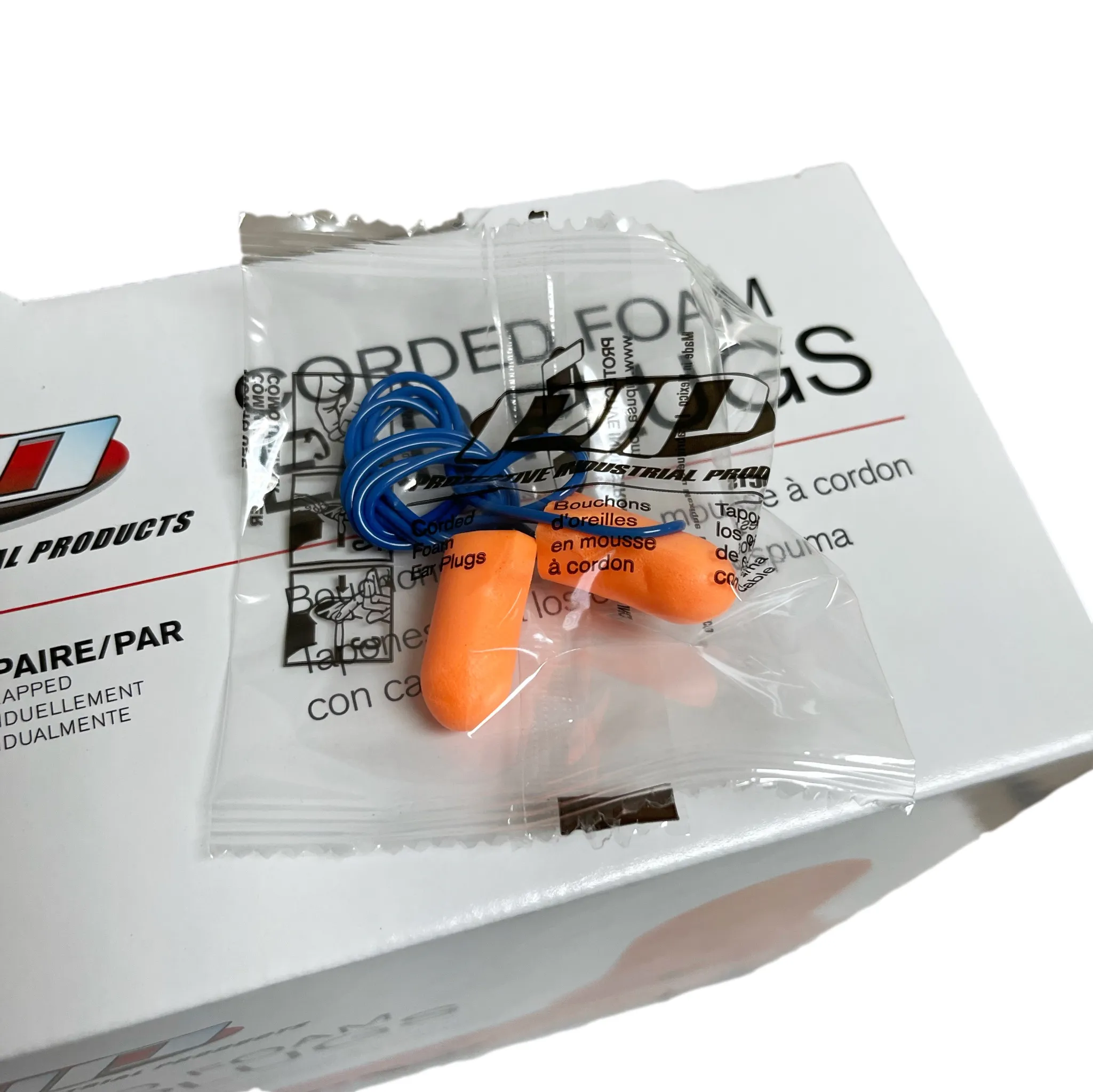 PIP Mega T-Fit T-Shape Disposable Soft Polyurethane Foam Ear Plugs, Corded - NRR 32 - 100 Pair/Box