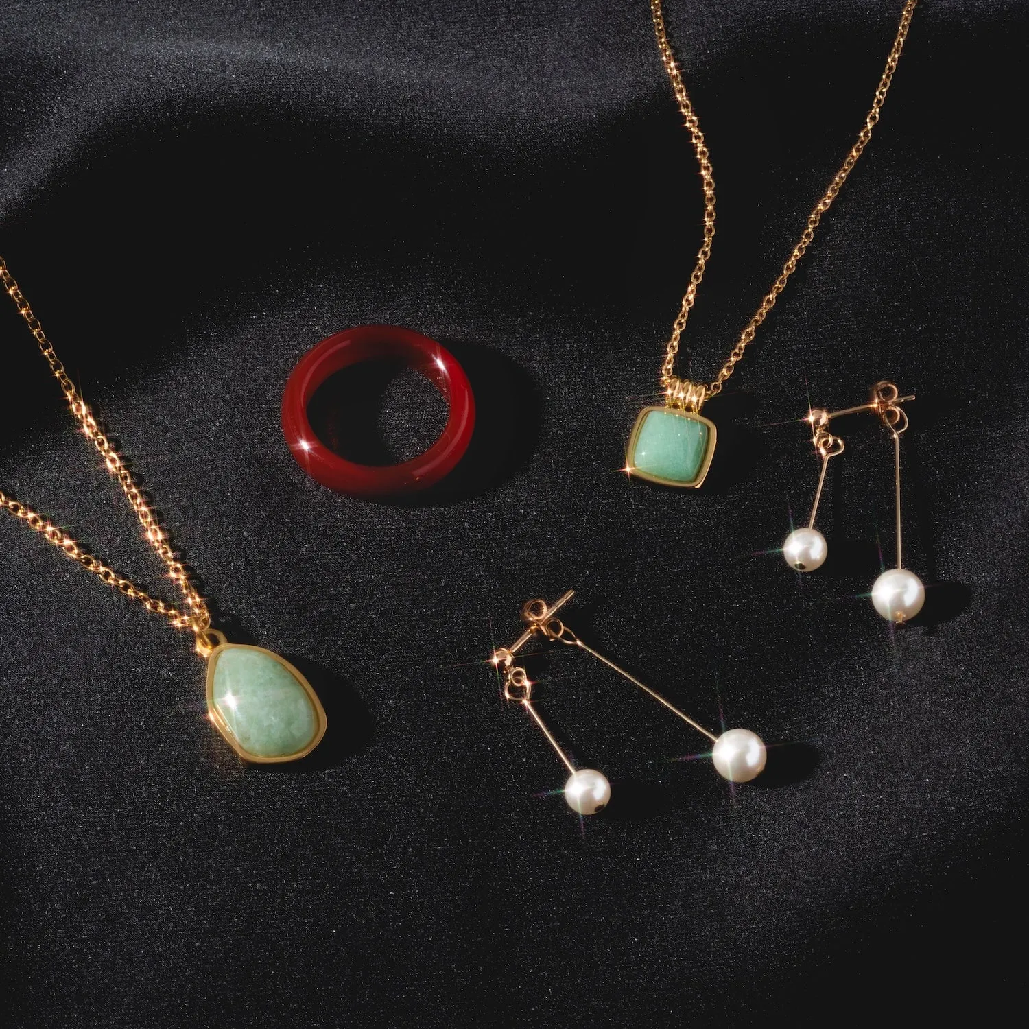 Puzzle Pebble Aventurine Stone Necklace