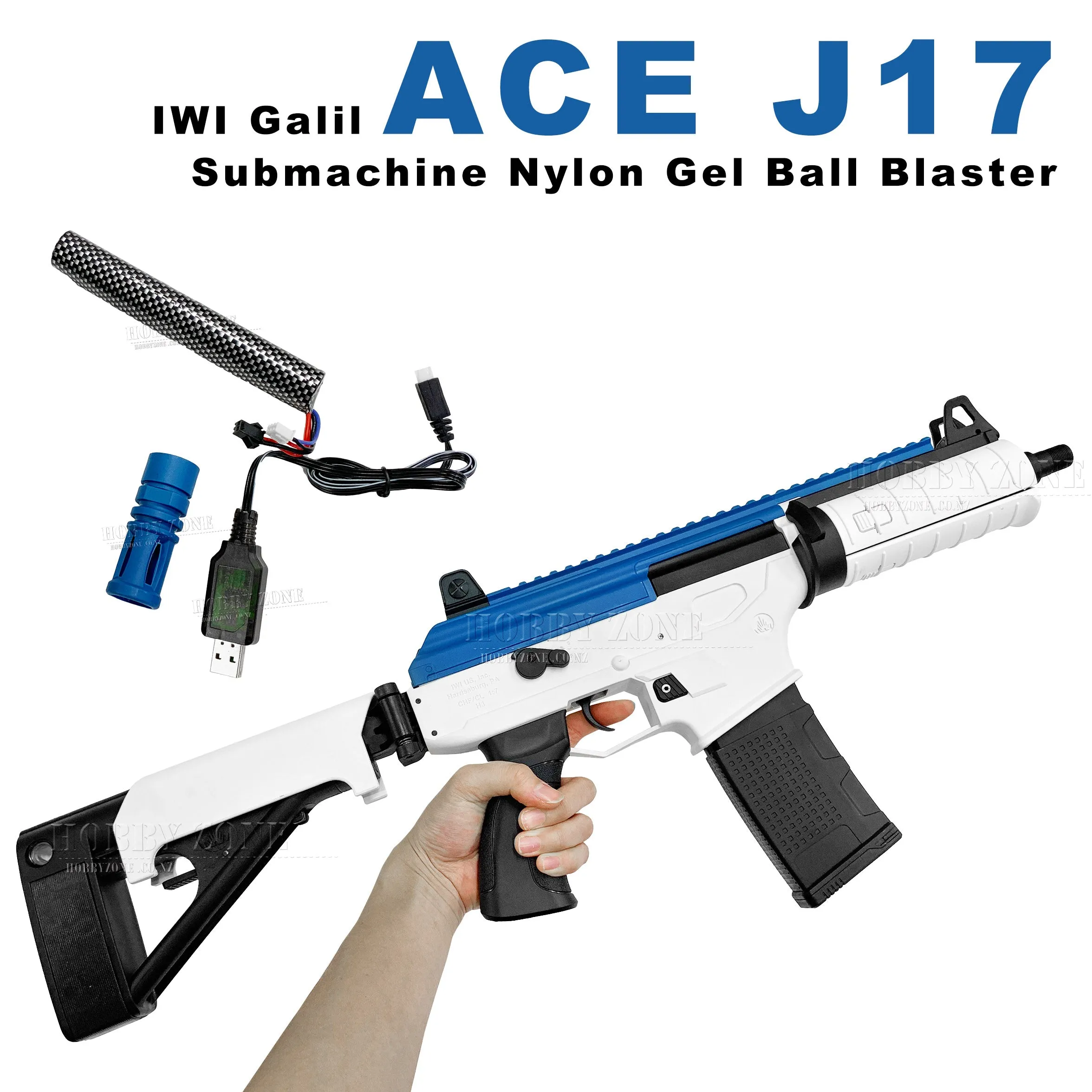 [R18 ] "Shaved Ice" JM Gen 17 IWI Galil ACE Submachine Nylon Gel Ball Blaster [ID Check Required]